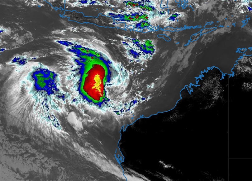 Rare Fujiwhara Effect occurring off WA Analysis