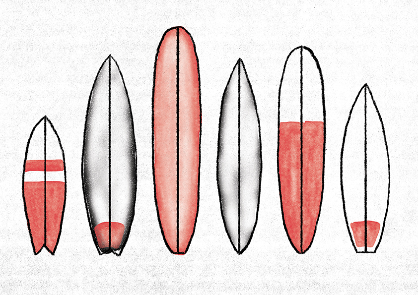 surfboard shape outline clipart